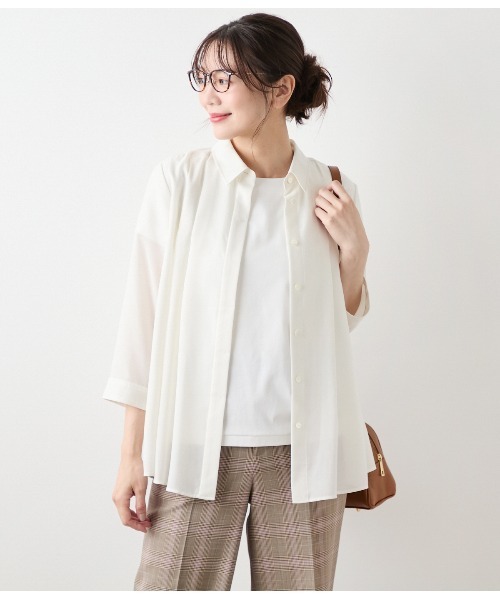 NEWYORKER（ニューヨーカー） ブラウス シャツ スパンビエラ 7分袖