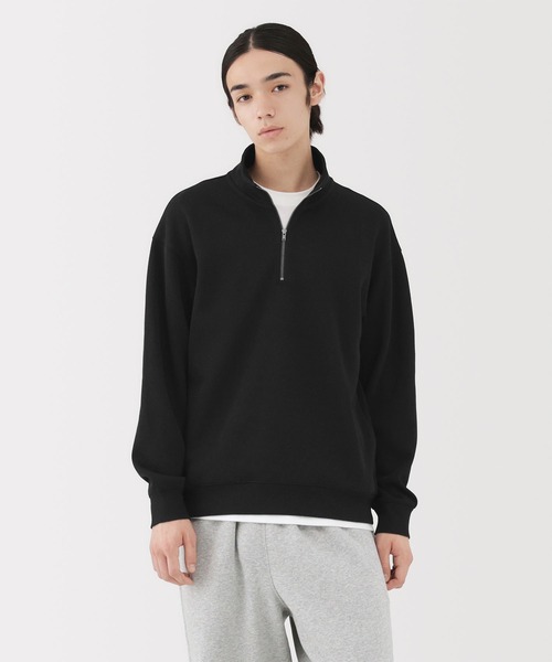 無印良品（MUJI） トレーナー スウェット 紳士 二重編みハーフジップ