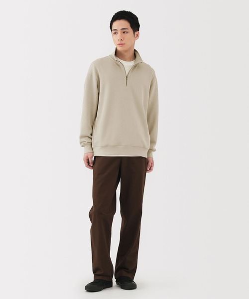 無印良品（MUJI） トレーナー スウェット 紳士 二重編みハーフジップ