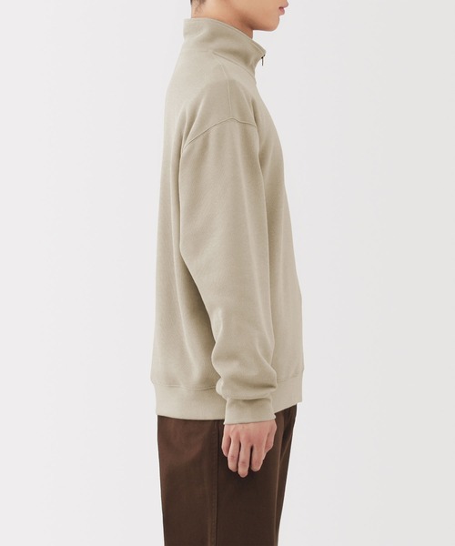 無印良品（MUJI） トレーナー スウェット 紳士 二重編みハーフジップ