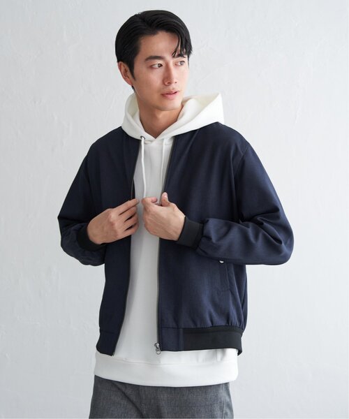 ICB 24SS 接触冷感 UVカット 撥水 ナイロンブルゾン ネイビー 接触冷感・UVカット・撥水・洗える】 ナイロンタスランツイル ブルゾン