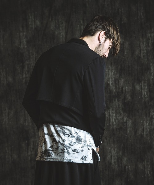 ジャケット テーラードジャケット 「NO ID.」Layered Short Jacket / レイヤード ショート ジャケット メンズの画像