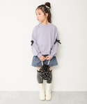 トレーナー ときめきリボンスリーブ ミニ裏毛 ...の詳細画像5