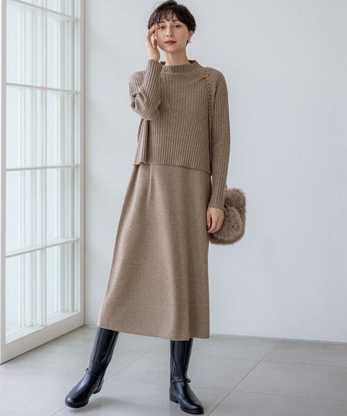 23区（ニジュウサンク） ワンピース レイヤードニットツイン