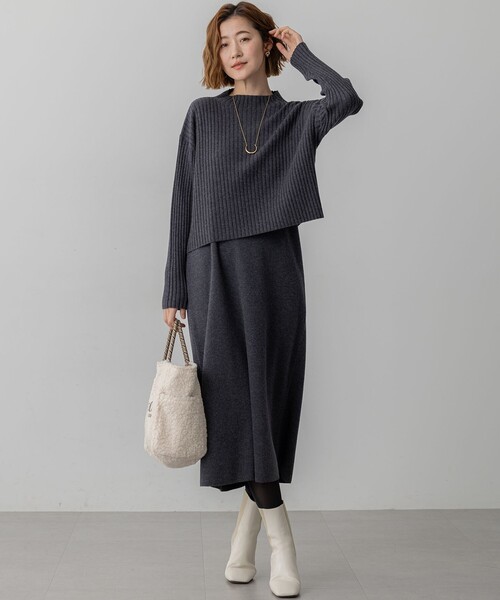 23区（ニジュウサンク） ワンピース レイヤードニットツイン