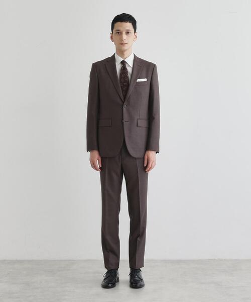 美品✨Takeo Kikuchi スーツ セットアップ 裏地赤 ボックスタグ TAKEO KIKUCHI（タケオキクチ） セットアップ 鱗紋 スーツ メンズ