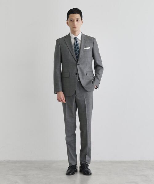 【新品】TAKEO KIKUCHI スーツ L グレー ブリティッシュ秋冬 TAKEO KIKUCHI（タケオキクチ） セットアップ 鱗紋 スーツ メンズ