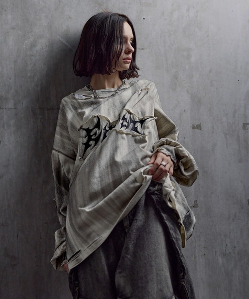 ERAR tシャツ 「ERAR」ケミカルウォッシュ加工/スプレー加工 ハイ