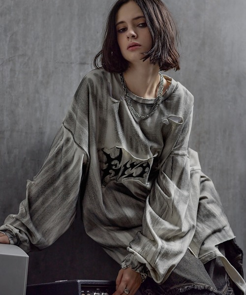 ERAR tシャツ 「ERAR」ケミカルウォッシュ加工/スプレー加工 ハイ 