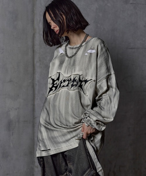 ERAR tシャツ 「ERAR」ケミカルウォッシュ加工/スプレー加工 ハイ 