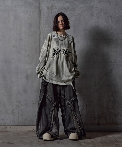 ERAR tシャツ 「ERAR」ケミカルウォッシュ加工/スプレー加工 ハイ 