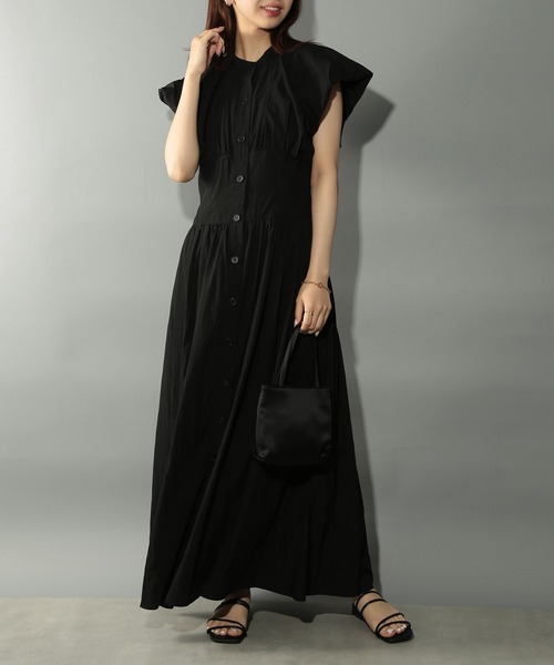 「MAISON BREEZE reveur」 半袖ワンピース FREE ブラック レディース_画像7