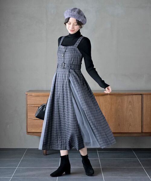 r・p・s（アールピーエス） ジャンパースカート チュール切替