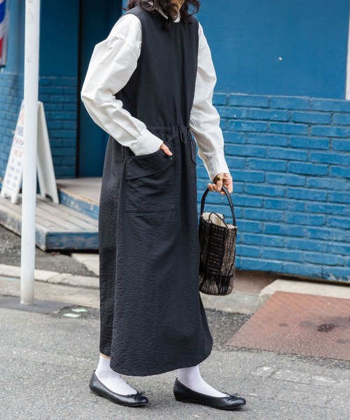 「FORK&SPOON」 ノースリーブワンピース 2 ブラック レディース_画像5