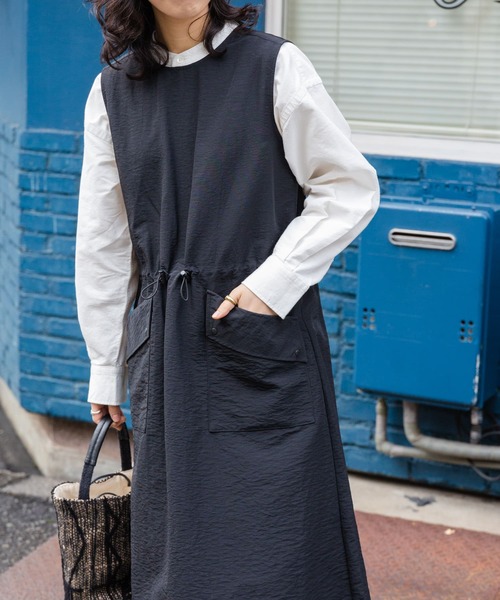 「FORK&SPOON」 ノースリーブワンピース 2 ブラック レディース_画像6