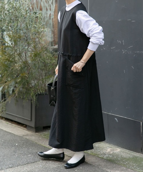 「FORK&SPOON」 ノースリーブワンピース 2 ブラック レディース_画像8