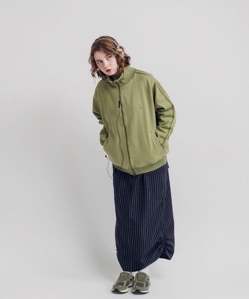 「MUHET」 ジップアップブルゾン X-LARGE ライトグレー レディース_画像2