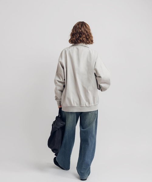 「MUHET」 ジップアップブルゾン X-LARGE ライトグレー レディース_画像9