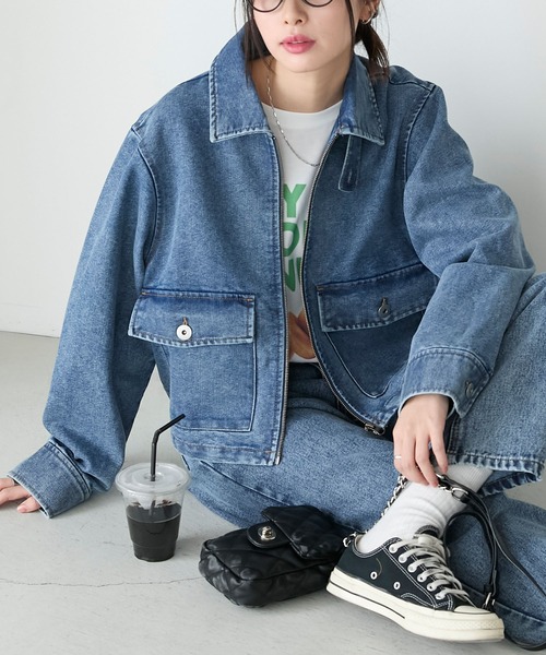 BONLECILL（ボンルシール） ジップアップブルゾン FREE ネイビー