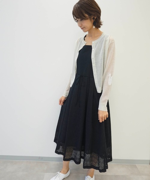 「haupia」 キャミソールワンピース MEDIUM ブラック レディース_画像4