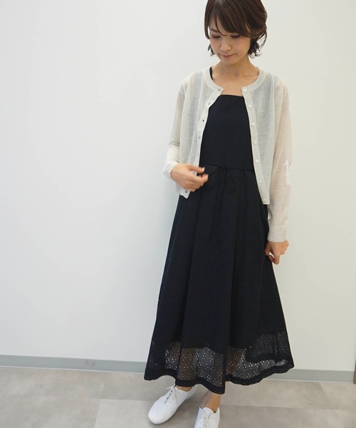 「haupia」 キャミソールワンピース MEDIUM ブラック レディース_画像7