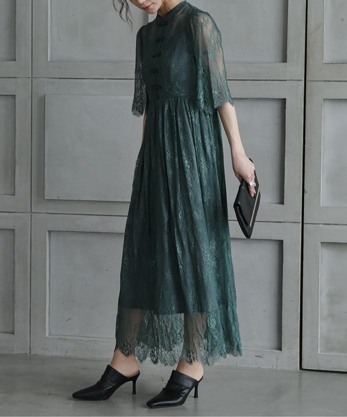 「Kana」 半袖ワンピース M グリーン系その他 レディース_画像7