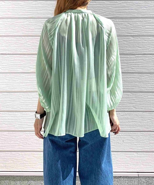 「Q」 7分袖ブラウス MEDIUM アイボリー レディース_画像4