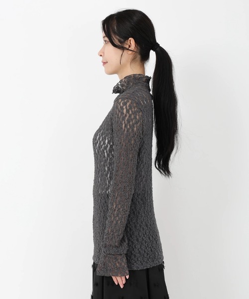 tシャツ シュリンクレース_シュリンクレースハイネックプルオーバー レディース_6