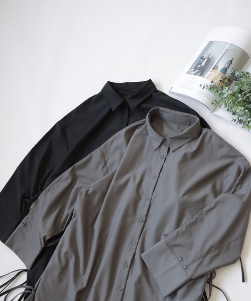 antiqua（アンティカ） シャツワンピース FREE 杢グレー レディース