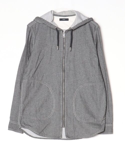 DIESEL（ディーゼル） ジップアップパーカー S グレー メンズ