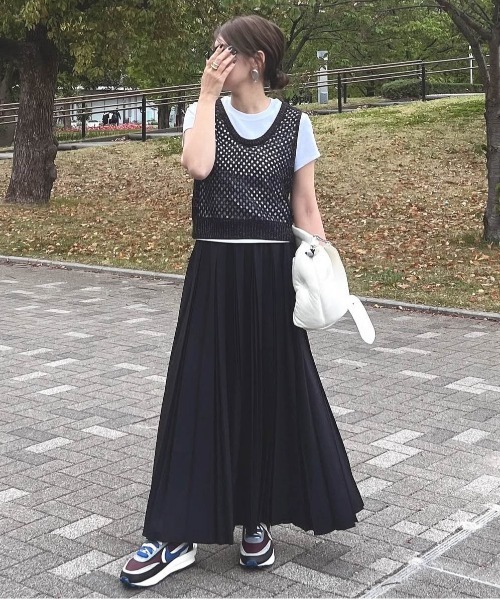 「La-gemme」 プリーツスカート - ブラック レディース_画像3