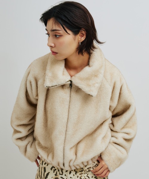 atmos girls コート アウター atmos pink Faux Fur Zip Blouson 