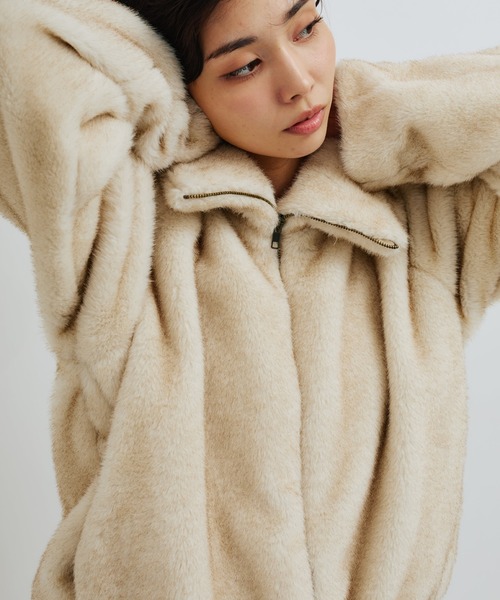 atmos girls コート アウター atmos pink Faux Fur Zip Blouson 