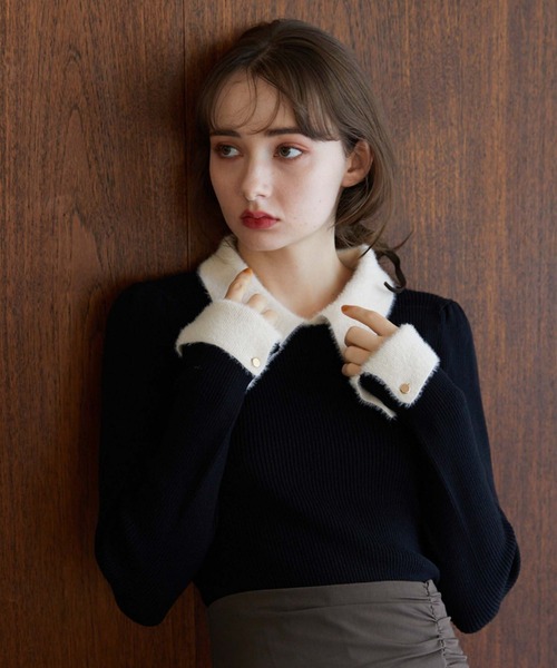 「archives」 長袖ニット MEDIUM ブラック レディース_画像2