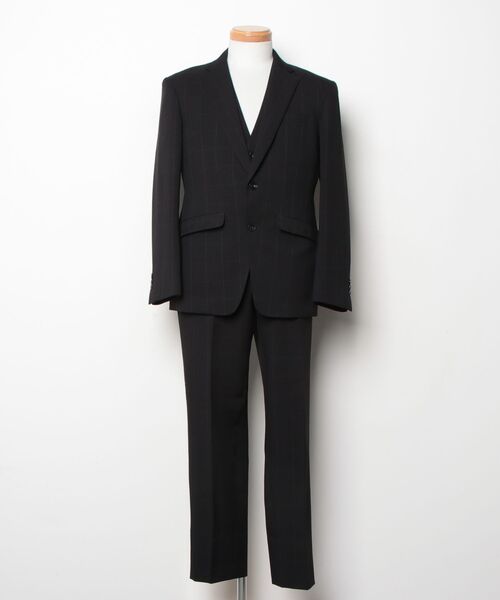 SUIT SELECT 3ピーススーツ AB4 ブラック メンズ : ZOZOTOWN Yahoo!店