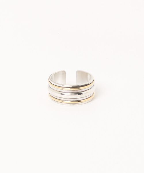 指輪 リング 「hobo / ホーボー」STRAIGHT LINE RING 925 SILVER with BRASS メンズ レディースの画像