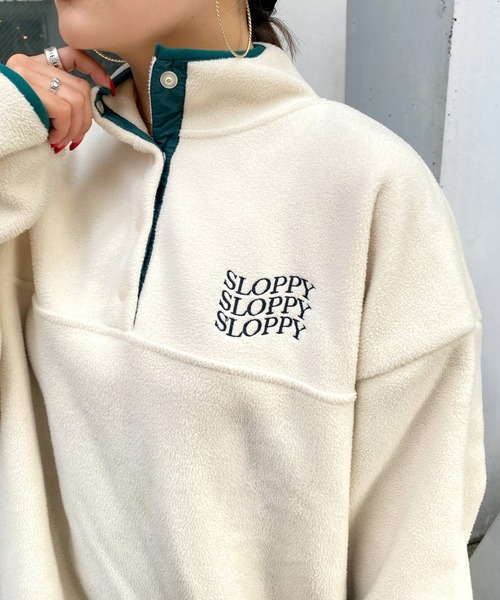 「WHO'S WHO gallery」 「SLOPPY」長袖カットソー FREE ネイビー レディース_画像5