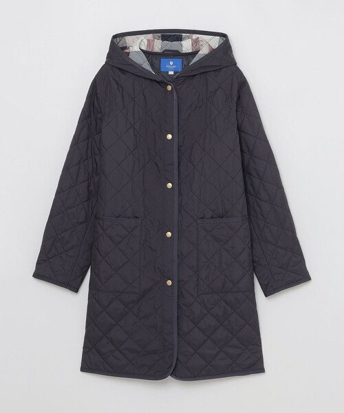 ブルーレーベルクレストブリッジ ノーカラーコート ロングコート チェック BLUE LABEL CRESTBRIDGE（ブルーレーベルクレストブリッジ） ノー