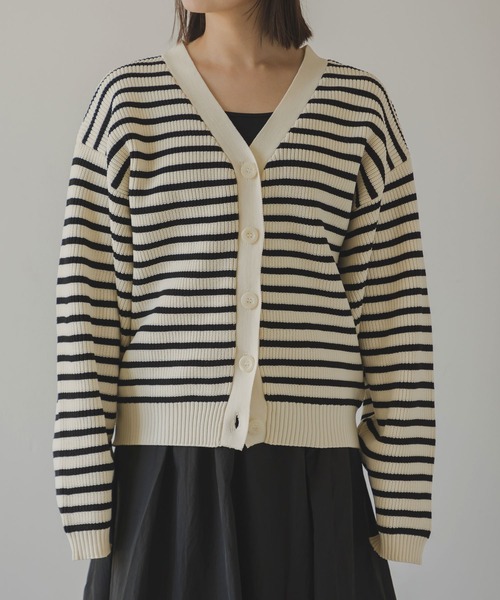 「rectangle」 ニットカーディガン FREE ホワイト レディース_画像2