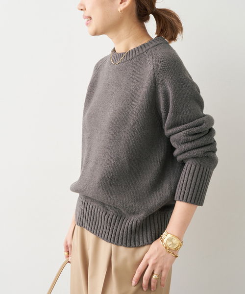 ドゥーズィエムクラス   EVERYDAY KNIT リブ　ニット EVERYDAY I LIKE. ニット セーター *リブクルーネックプルオーバー