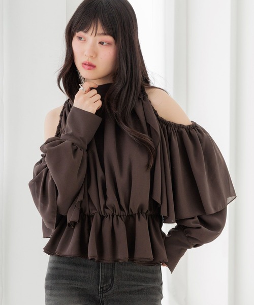 Heather（ヘザー） ブラウス シャツ ショルダーカットブラウス 656715