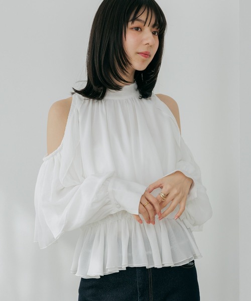 Heather（ヘザー） ブラウス シャツ ショルダーカットブラウス 656715