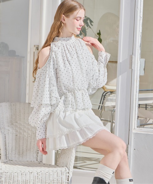 Heather（ヘザー） ブラウス シャツ ショルダーカットブラウス 656715