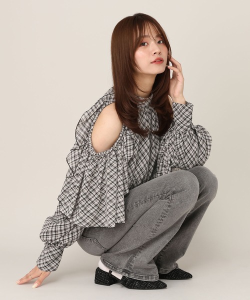 Heather（ヘザー） ブラウス シャツ ショルダーカットブラウス 656715