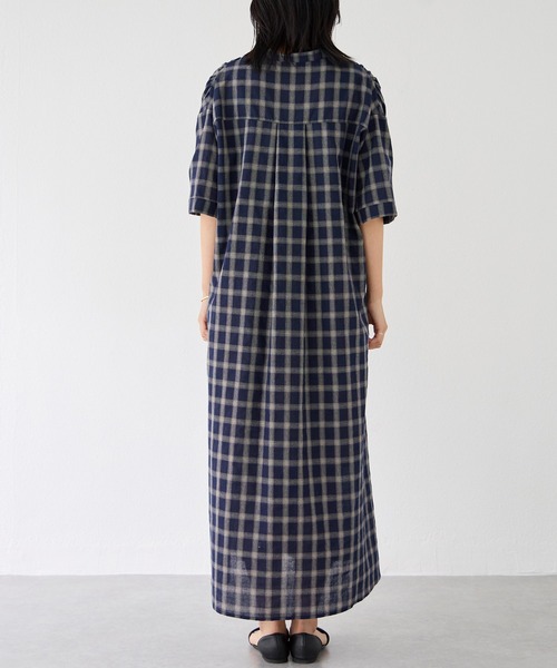 「LAVEANGE」 半袖ワンピース 3L ネイビー レディース_画像7