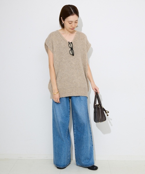 「TRICOTS JEAN MARC」 ニットベスト FREE ベージュ系その他 レディース_画像2