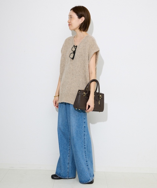 「TRICOTS JEAN MARC」 ニットベスト FREE ベージュ系その他 レディース_画像3