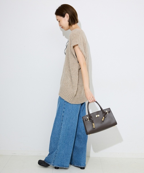 「TRICOTS JEAN MARC」 ニットベスト FREE ベージュ系その他 レディース_画像4