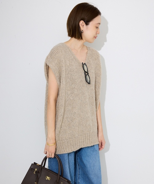 「TRICOTS JEAN MARC」 ニットベスト FREE ベージュ系その他 レディース_画像7