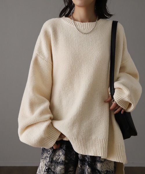 「HUG.U」 長袖ニット L ロイヤルブルー レディース_画像3